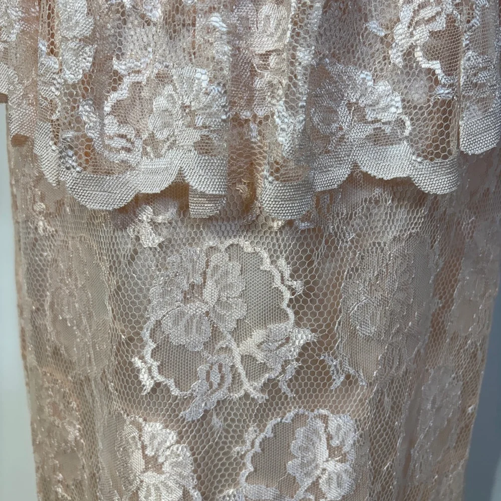 Vintage Scott McClintock Dress Women’s Size 12 Pink Lace Peplum Back Zipper - Picture 3 of 15